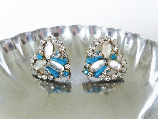 ヴィンテージビジューイヤリング ハート vintage earrings bijou <ER5-0420>の画像1枚目