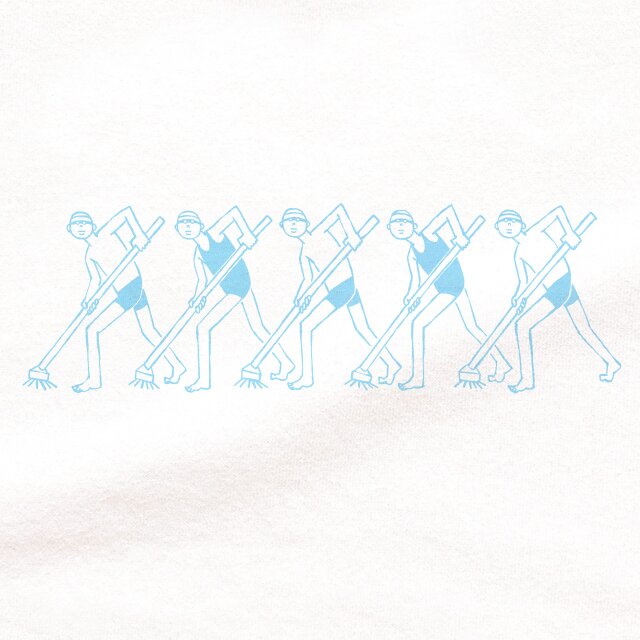 半袖Tシャツ『プール掃除・水色画』メンズ レディース