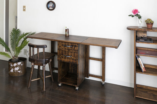 バタフライデスク 折りたためるデスク キャスター付き お家のワーク