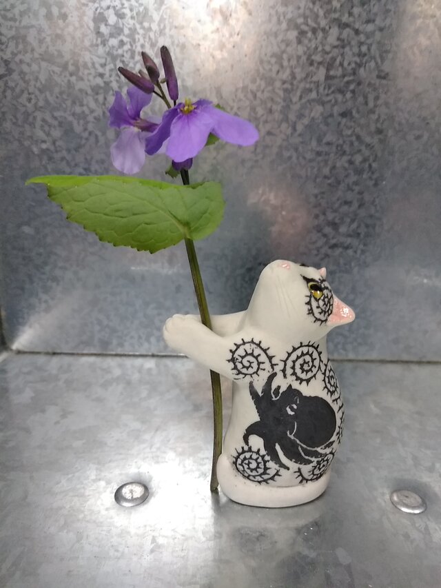 一輪ねこ 蛸・蛸唐草模様の画像1枚目