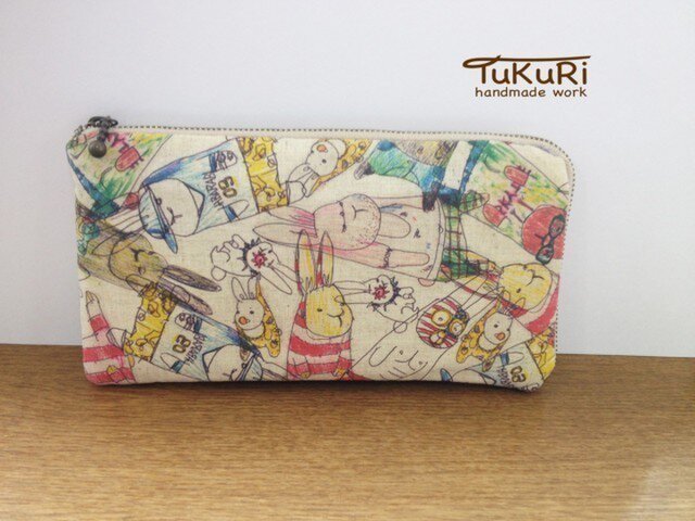 【再販】たちうさぎ長財布ベージュの画像1枚目