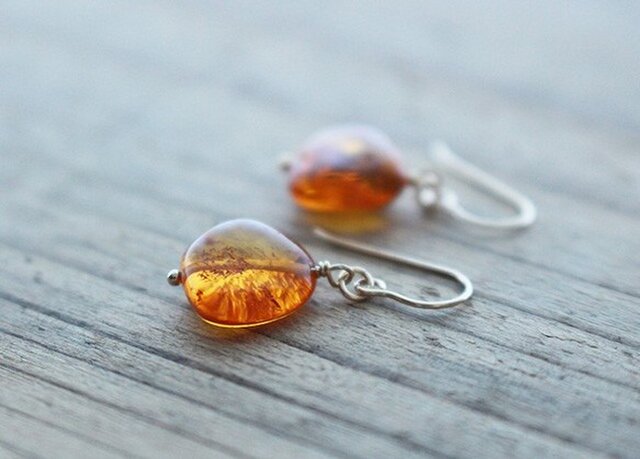 たまきち◆希少✧バルティックアンバーピアス✧14kgf たまきち◇希少✧バルティックアンバーピアス✧14kgf 天然琥珀