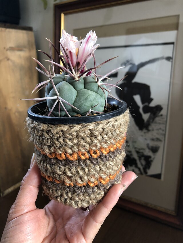 オーダーメイド 鉢カバー 麻ひも ハンドメイド - 観葉植物