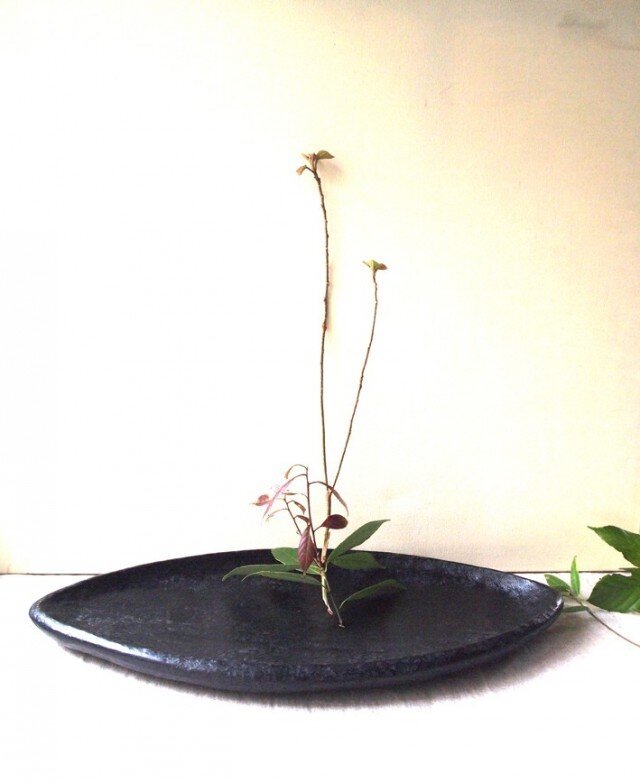 拭き漆栃楕円大皿の画像1枚目