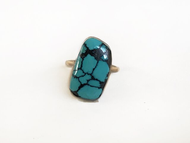 一点もの k18 Ithaca Peak Turquoise リング/受注制作の画像1枚目