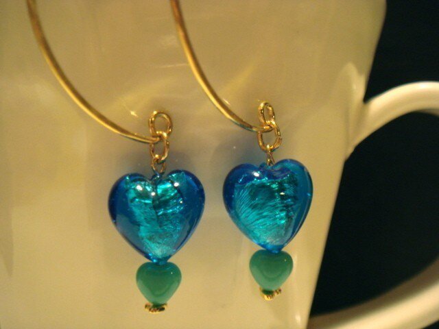 Heart of glass earring(blue)の画像1枚目