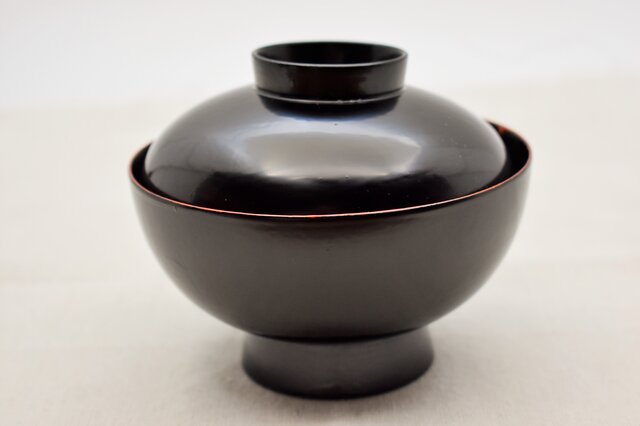 吸物椀 黒漆朱漆の画像1枚目