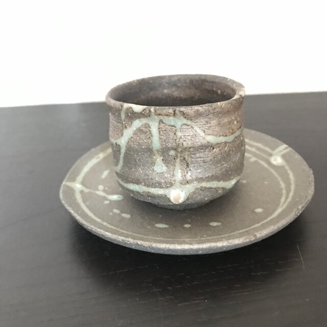 焼締灰釉線紋ぐい呑(旧作ssle価格)の画像1枚目