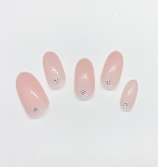 ネイルチップ(ぴんくパールonクリスタル)の画像1枚目