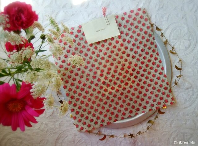 みつろうエコラップ 四角ｌ ピンク色 花柄 インド綿100 ブロックプリント Iichi ハンドメイド クラフト作品 手仕事品の通販