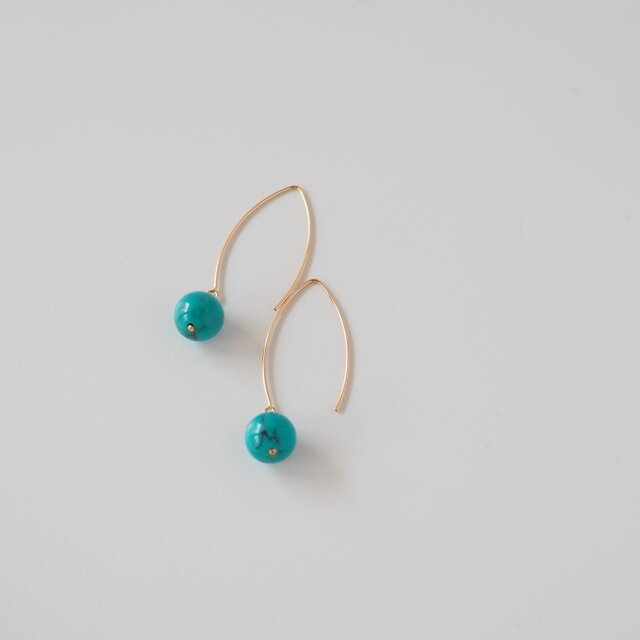 ターコイズ ピアス / 12月の誕生石  / 14KGF