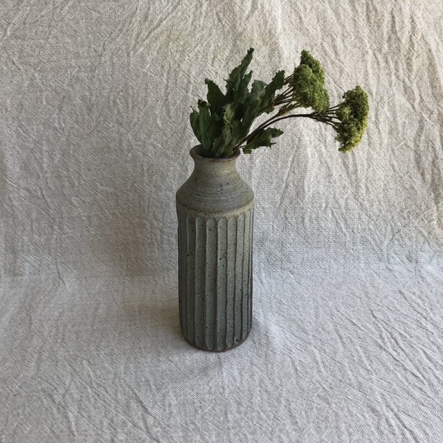 花器(細しのぎ柄 水色)の画像1枚目