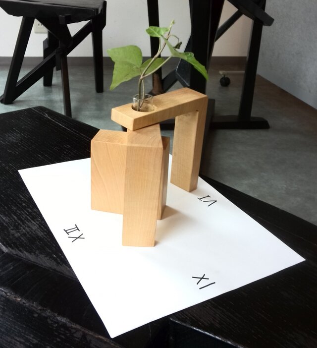 アングル一輪挿し(3ピース):ナチュラルの画像1枚目