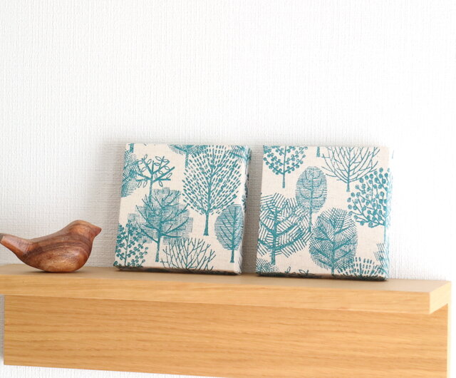 送料無料】12x12cmちいさなファブリックパネル【スタンプツリー