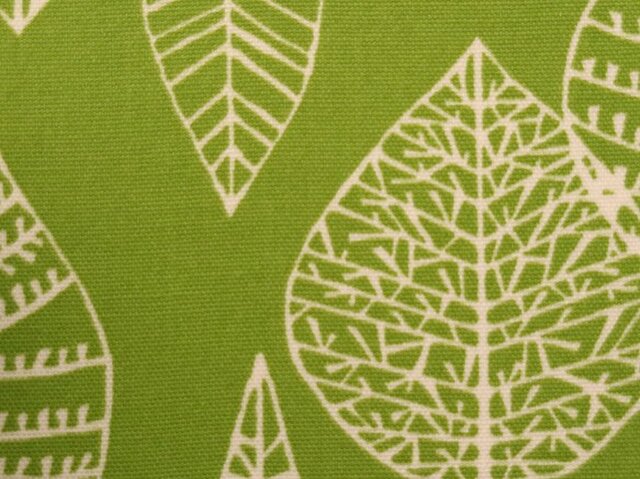 送料無料】12x12cmちいさなファブリックパネル【ラインリーフ グリーン