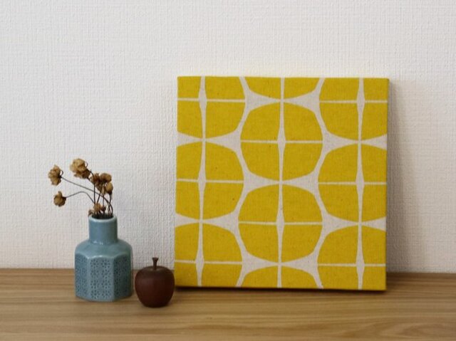 送料無料】20×20cmちいさなファブリックパネル【北欧バルーン イエロー
