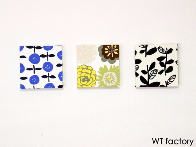 送料無料】12x12cmちいさなファブリックパネル【ボタンの花