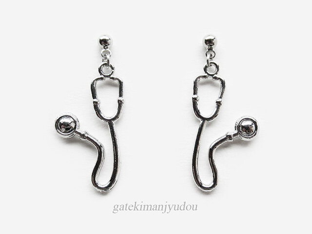 聴診器ピアス【イヤリング等変更可】の画像1枚目