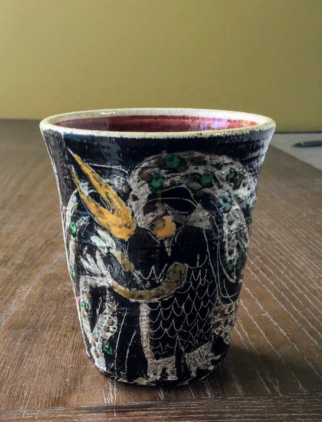 コロナ撃退アマビエ　カップ　　銀彩