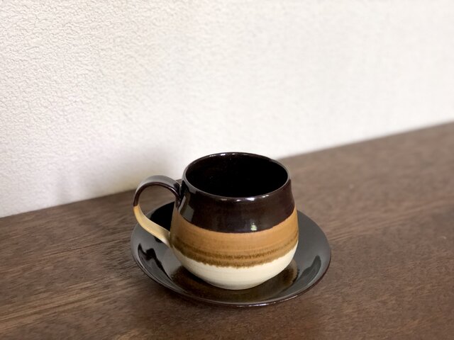 matte brown コーヒーカップ & ソーサーの画像1枚目