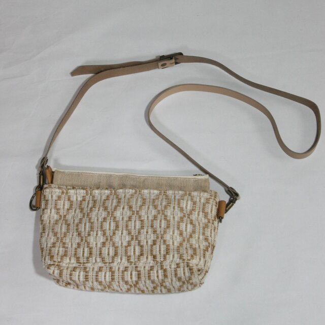 長財布が入る！手織りショルダーバッグ（ベージュ） | iichi 日々の