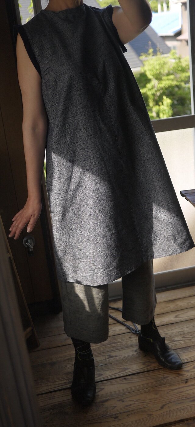 久留米絣からシンプルワンピースの画像1枚目