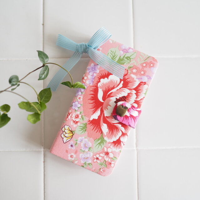 ★台湾花布★手帳型スマホケース(全機種対応)№49【受注製作】の画像1枚目