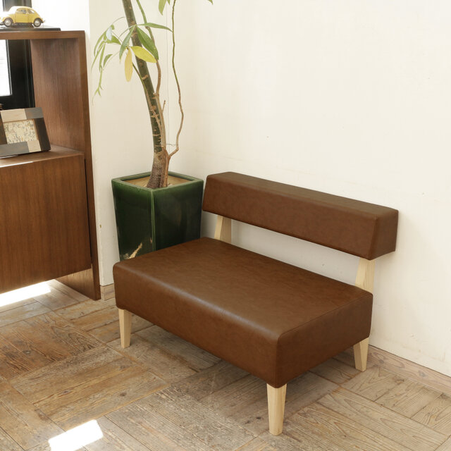 1.5 seater Border sofa(ナチュラル×合成皮革:ライトブラウン)の画像1枚目