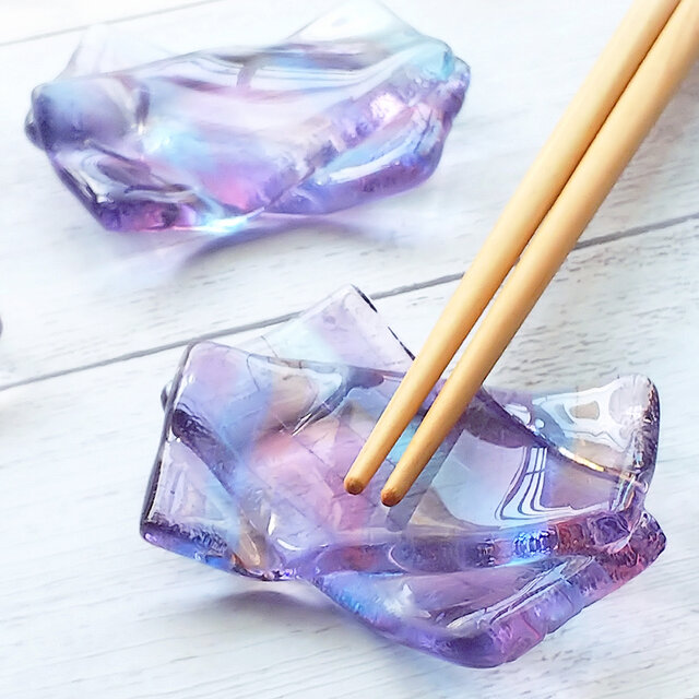 絢硝子(あやがらす)の箸置き・水無月の虹の画像1枚目