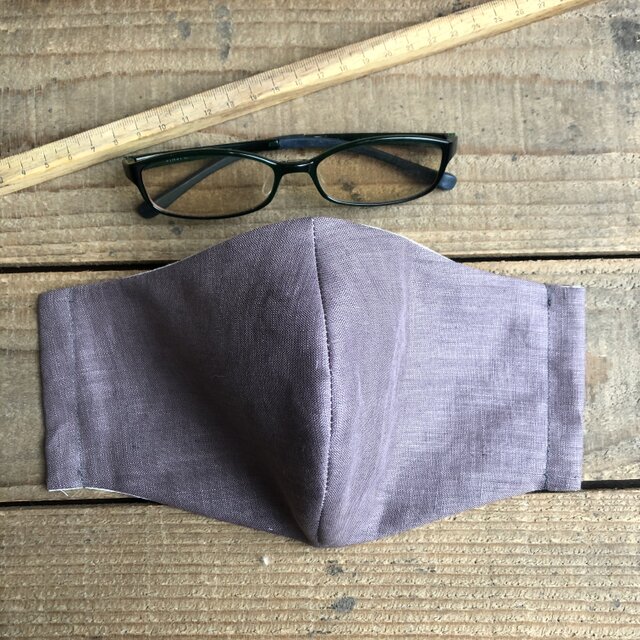 夏向け＊LLサイズ＊煎茶色（せんちゃいろ）リネン＊＊立体マスク67