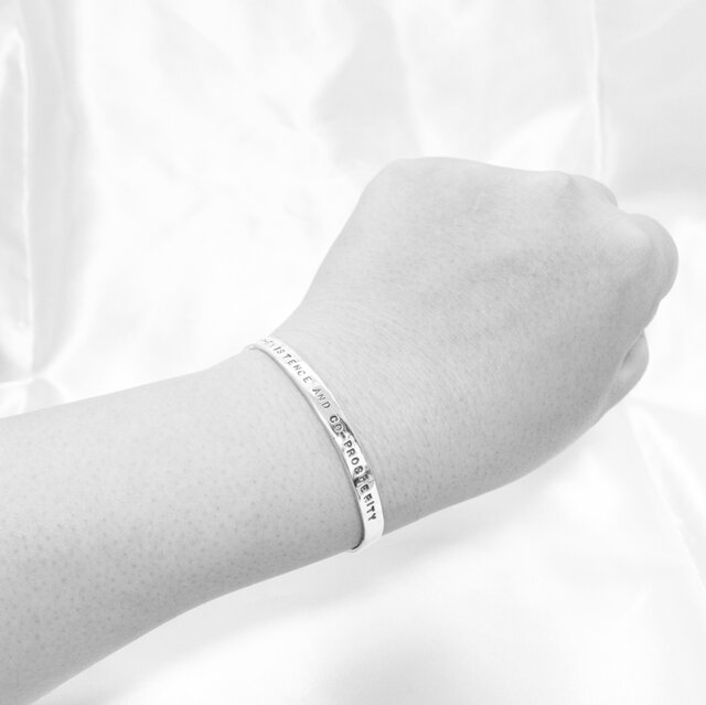 CO-EXISTENCE AND CO-PROSPERITY】共存共栄 シンプルシルバーバングル