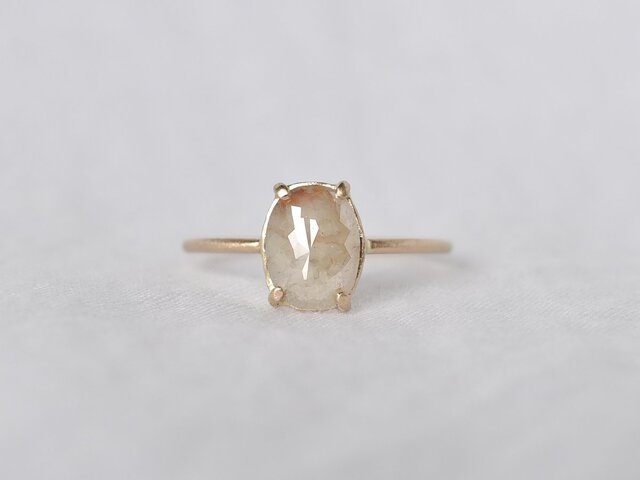 Frosted Diamond Ring Beige Ovalの画像1枚目