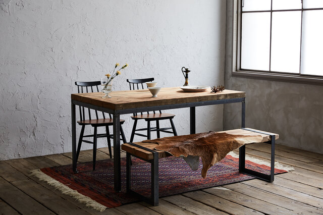 ダイニングテーブル　アンティーク　古材 造船古材]ダイニングテーブル（ロングサイズ）：Vintage Long Table