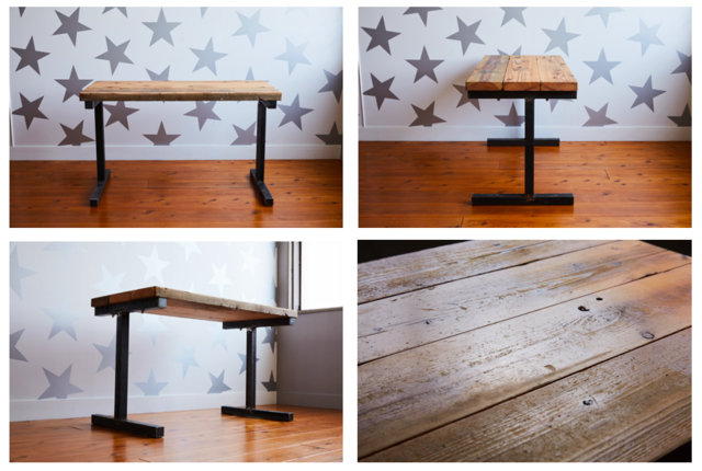 文机　古材家具 造船古材] 学習机 兼 ワークデスク：Vintage LongLife Design