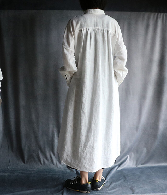 5つボタンワンピース 白 Iichi ハンドメイド クラフト作品 手仕事品の通販