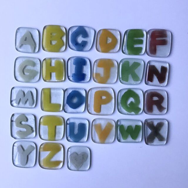 Abcガラスタイルセット Iichi ハンドメイド クラフト作品 手仕事品の通販