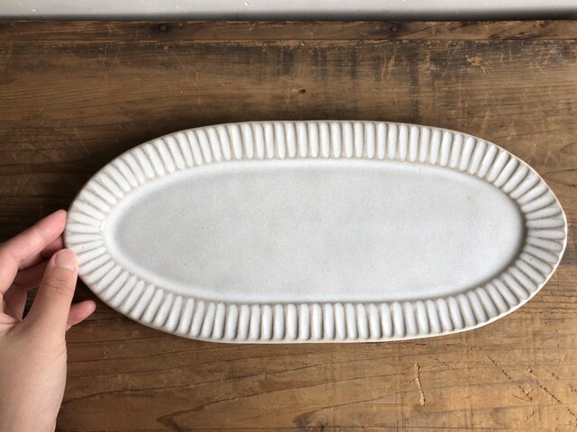 長皿 糠白の画像1枚目