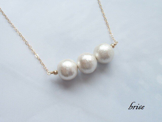 <sale>【k14gf】コットンパールのネックレス(ホワイト)10mmの画像1枚目