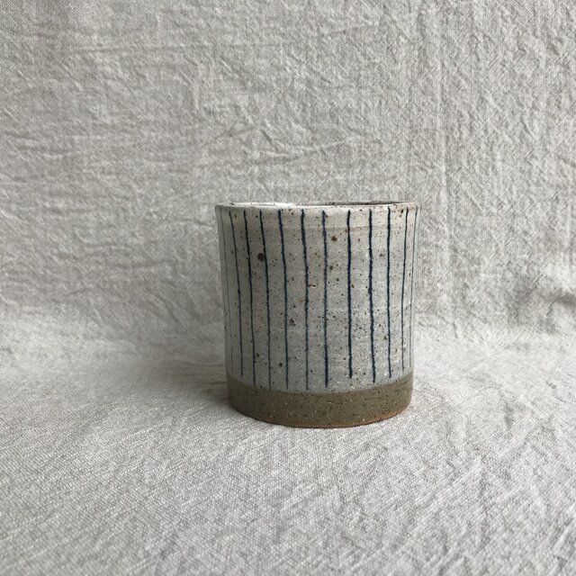焼酎カップ(青ライン柄)の画像1枚目