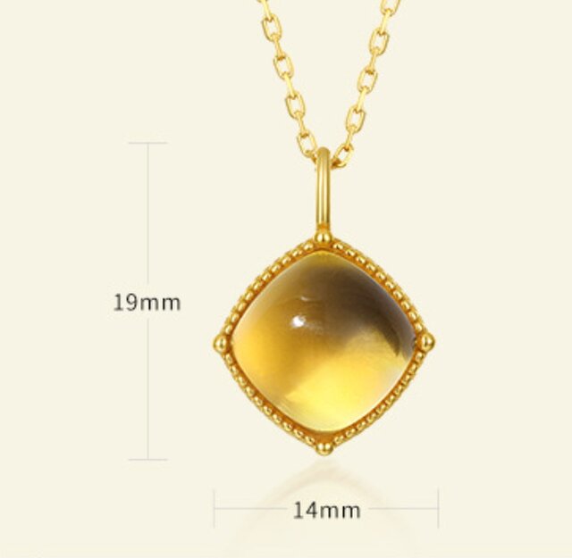 受注制作＞シトリンのペンダント シルバー ロング 上品 0334