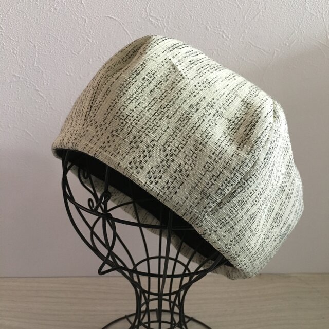 TOPI 着物リメイクのベレー(ライトグリーン58)の画像1枚目
