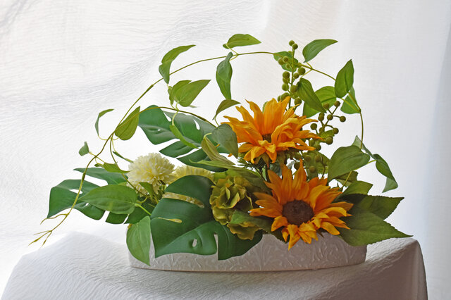 アーティフィシャルフラワーアレンジ「-Sun Flower-ひまわり」の画像1枚目