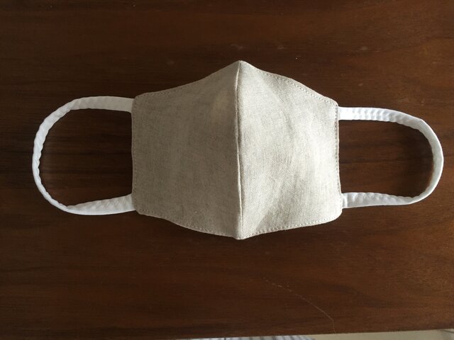 夏用立体布マスク 男性用オートミールの画像1枚目