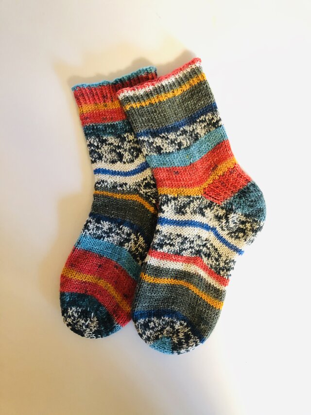 No.338 手編み靴下　ランデブー