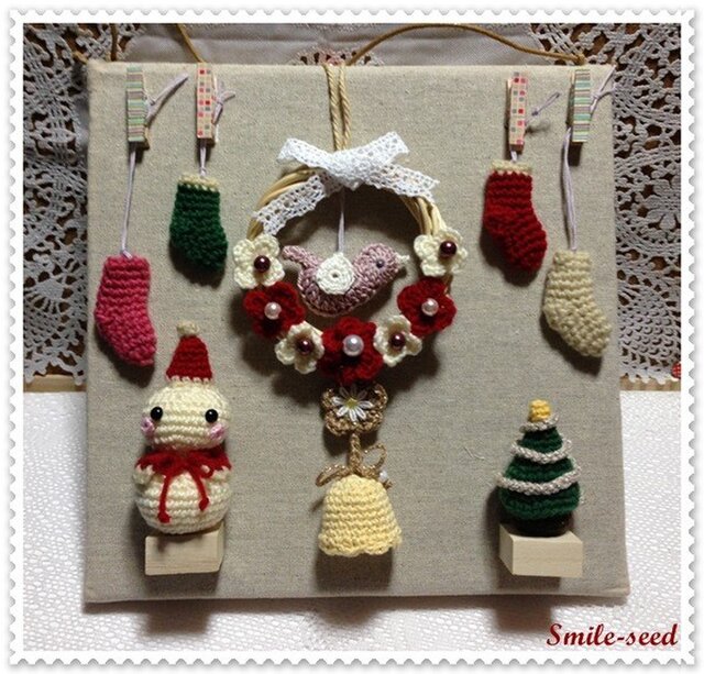 クリスマスキャンバスボード(雪だるま)の画像1枚目