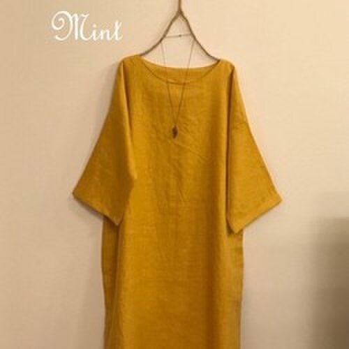 ☆ヨーロッパリネンのワンピース サフラン♪の画像1枚目