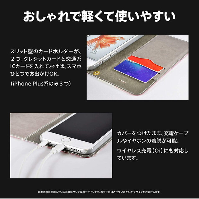 【じっと雨宿り】猫 iPhone 手帳型 スマホケース 携帯ケース チェック柄 送料無料