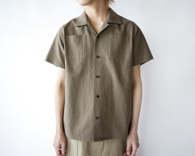 original cotton /open collar shirtの画像1枚目