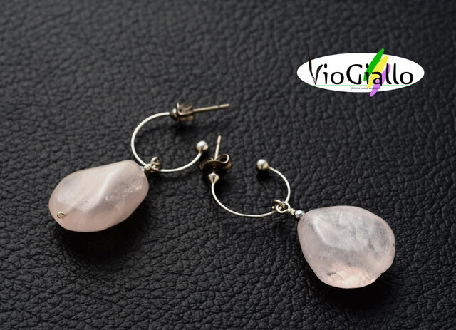 Pomellato ローズクォーツ フープピアス Pomellato ローズクォーツ フープピアス