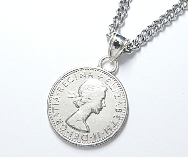 粋な幸運の御守り 天然ブラックダイヤモンド ６ペンスコインネックレス Iichi ハンドメイド クラフト作品 手仕事品の通販